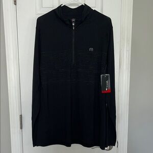 Travis Mathew Black Long Sleeve Quarter-Zip Top